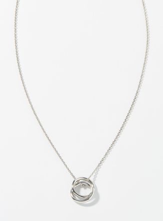 Simons Womens Interlaced ring silver chain