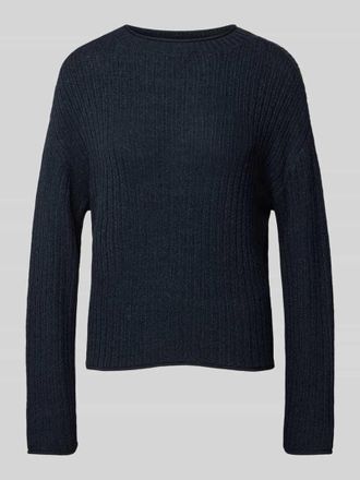 Tom Tailor Denim Strickpullover mit U-Boot-Ausschnitt in Dunkelblau, Größe S