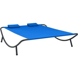 vidaXL vidaXL Lettino Prendisole in Tessuto Blu