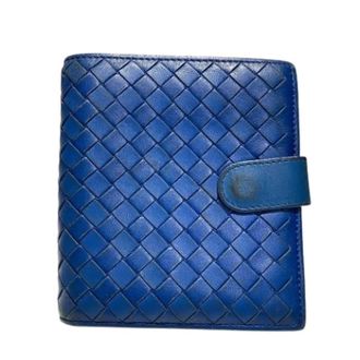 Bottega Veneta Pre-owned Vintage Portemonnee (bi-fold) - Dames - Pre-owned - Blauw - Maat: ONE Size Leer