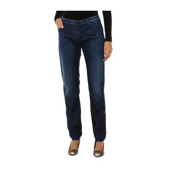 Armani Jeans Slim Fit Denim Jeans met leren strips - Dames - Slim Fit Jeans - Blauw - W25 - Denim - Jeans