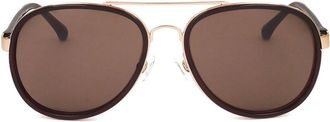 Linda Farrow DRIES VAN NOTEN DVN97 C4 Mens Sunglasses Gold Size 58