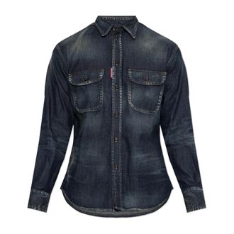 Dsquared2 Denim Shirt - Heren - Spijkeroverhemden - Blauw - XL - Denim - Overhemden