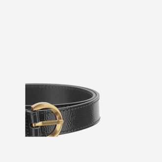 Pinko Womens Leather Belt With Logo Black