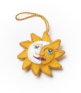 Matr Boomie Larissa Plush Sun Moon Felt Ornament - Hand Embroidered in Yellow at Nordstrom