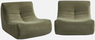 Sweeek Sweeek - Sof&aacute; Modular De Pana, 2 Plazas, Sokol Pana, Verde Kaki, 91x105x72 Cm