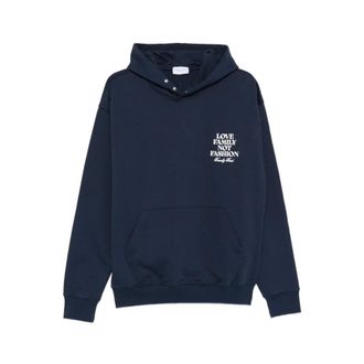 Family Fir$t Milano Hoodies, male, Blue, Size: 2XL Lettering Hoodie