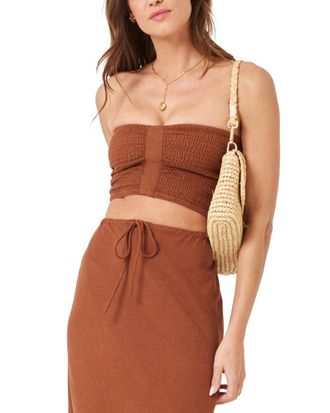 L*Space Summer Feels Linen-Blend Tube Top