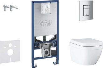 GROHE Rapid Slx - M&oacute;dulo De Instalaci&oacute;n En Pared, Taza Y Asiento, Pulsadores Skate Cosmopolitan S, Rimless, Softclose 39603set-kx