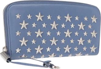 Jimmy Choo London Pre-owned Wallets, female, Blue, Size: ONE SIZE Pre-owned Leather Wallet