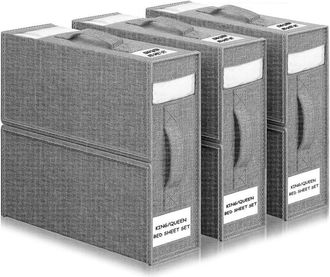 OEM Juego De 3 Bolsas De Almacenamiento Para S&aacute;banas, Caja De Almacenamiento De Ropa De Cama Plegable Que Se Puede Guardar Debajo De La Cama, En El Armari