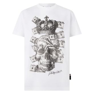 Philipp Plein T-Shirt Girocollo Ss Skull - - Tops - Uomo - Bianco - XL