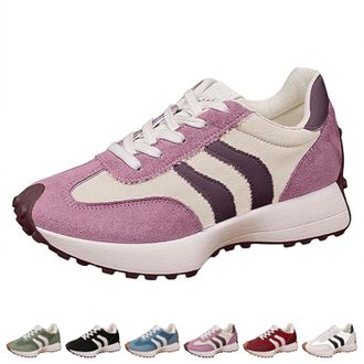 Generic Womens Platform Retro Fashion Sneakers, Comfortable Support Thick Sole Walking Sneakers, Non Slip Work Tennis Shoes (Purple,37.5EU)