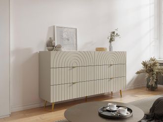 Vente-Unique Com&ograve; 6 cassetti Beige - NORSIM di PASCAL MORABITO