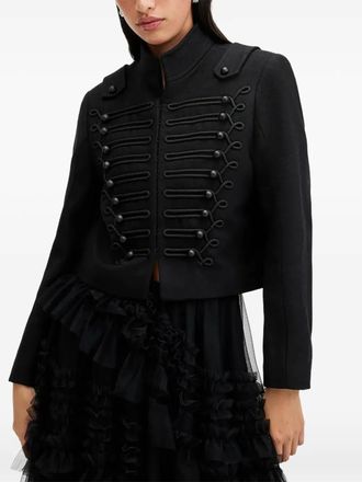 AllSaints Rummy button-detail embellished cropped jacket - Zwart