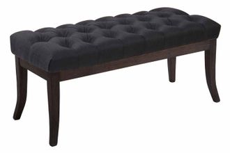 Clp Clp - Taburete Recibidor Ramses En Tela & Madera Oscura Negro 100 Cm