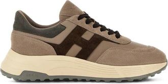 Hogan Beige Calfskin Mutton Low-Top Sneakers