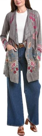 Johnny Was Biya Metallic Sweater Mallie In Grey Champagne Foil