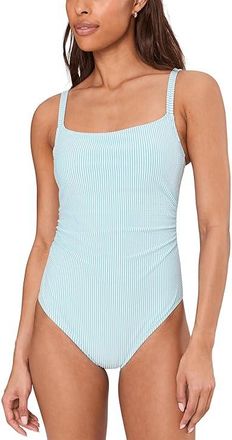Lilly Pulitzer Napili One Piece Womens Swimsuits One Piece Capri Blue Seersucker Stripe : 16, Polyester/Spandex