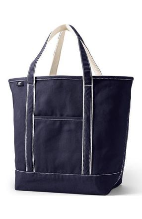 Lands End Open Top Canvas Tote Bag in True Navy at Nordstrom, Size Medium