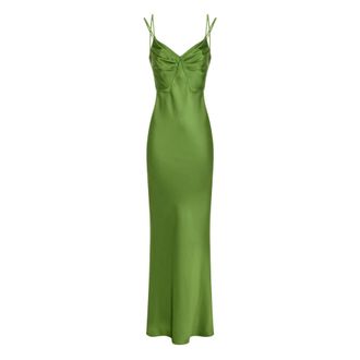 Elisabetta Franchi Vestido Red Carpet - Dames - Avondkleed - Groen - M - Polyester - Kleedjes