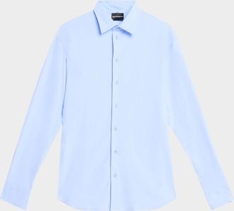 Emporio Armani Mens Interlock Jersey Micro-Dot Sport Shirt