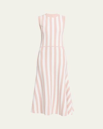 Zankov Faye Striped Knit Sleeveless Midi Dress