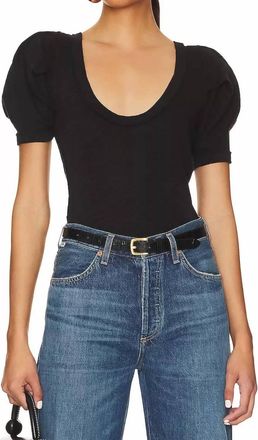 Free People Papaya Short Sleeve Tee In Black Combo