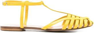 Anna F. 512 leather T-bar sandals - women - Nappa Leather/Calf Leather/Calf Leather - 40 - Yellow