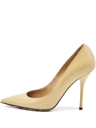 Dolce & Gabbana pointed patent-leather pumps - women - Patent Calf Leather/Calf Leather/Calf Leather/Rubber - 40 - Neutrals
