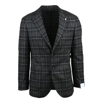 Luigi Bianchi Mantova Jassen, Heren, Grijs, M, Wol, Blazer Stondato