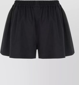 Balenciaga wool blend shorts logo elastic waistband