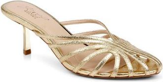 Badgley Mischka Ilaria Strappy Sandal in Gold Textile at Nordstrom, Size 9.5