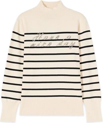 Oltre Maglione con ricamo di lettere gioiello - - Knitwear - Donna - Bianco - S
