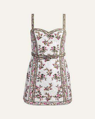 Alice & Olivia Katia Embroidered Jacquard Mini Dress