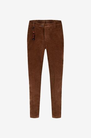 Marco Pescarolo Slim-Fit-Hose aus Cordsamt Evo Zip