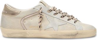 Golden Goose Distressed Off-White Low-Top Sneakers with Signature Star Detail