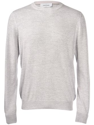 Gran Sasso Paricollo Heathered Grey Crew Neck Sweater