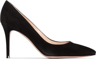 Gianvito Rossi Black Slip On Heels