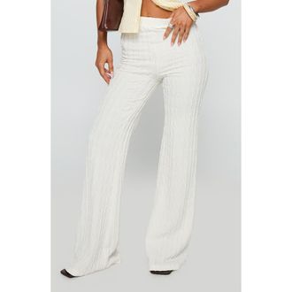 Princess Polly Leisure State Wide Leg Pants in White at Nordstrom, Size 12
