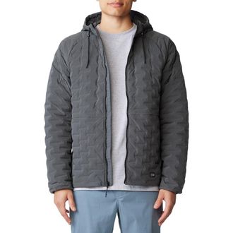 Mountain Hardwear Stretchdown 700 Fill Power Down Light Hooded Jacket in Volcanic Heather at Nordstrom, Size Xx-Large