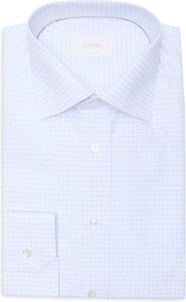 Eton Contemporary Fit Check Cotton Dress Shirt in Light Purple at Nordstrom Rack, Size 17.5