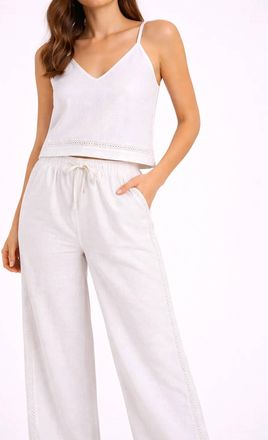 Splendid Stella Linen Tank In White