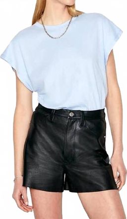 Frame Denim Le Mid Muscle Crew T-Shirt In Chambray Blue