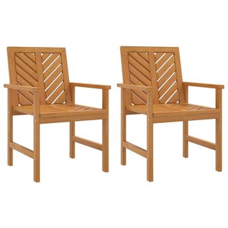 vidaXL Vidaxl - Sillas De Comedor De Jard&iacute;n 2 Uds Madera Maciza Acacia