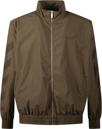 Off-white Jacket met ritssluiting - Heren - Bomber jackets - Groen - M - Jassen