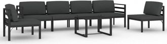 vidaXL Set Muebles De Jard&iacute;n 7 Pzas Y Cojines Aluminio Gris Antracita Vidaxl