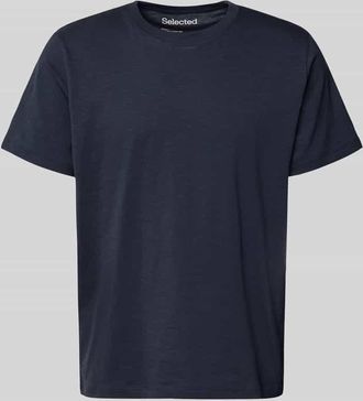 Selected Regular Fit T-Shirt aus reiner Baumwolle Modell HASPEN in Marine, Gr&ouml;&szlig;e XXL