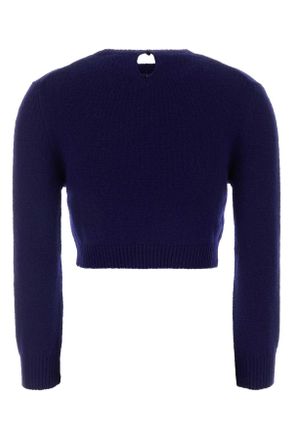 Jil Sander Womens Blue Wool Blend Sweater Ink Exterior: Nylon Maglieria