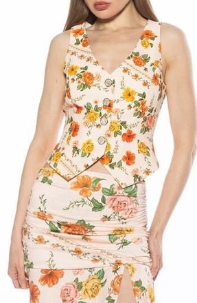 Alexia Admor Liliana Button Front Vest in Vintage Florals at Nordstrom Rack, Size 10